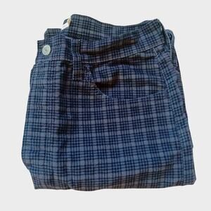 Levi's Premium‎ Ribcage Straight Ankle Velour Plaid Pants Blank White Tab 31